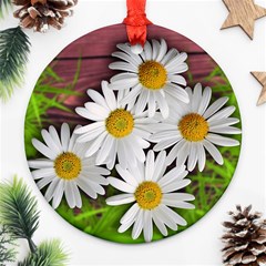 Flowers Flower Background Design Ornament (round) by Sapixe