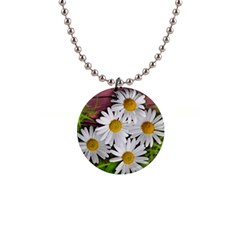 Flowers Flower Background Design Button Necklaces by Sapixe