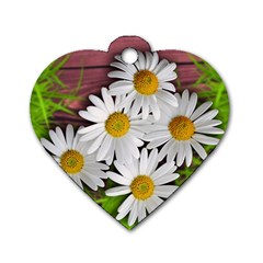 Flowers Flower Background Design Dog Tag Heart (one Side) by Sapixe