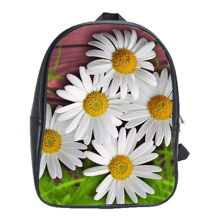 Flowers Flower Background Design School Bag (XL)