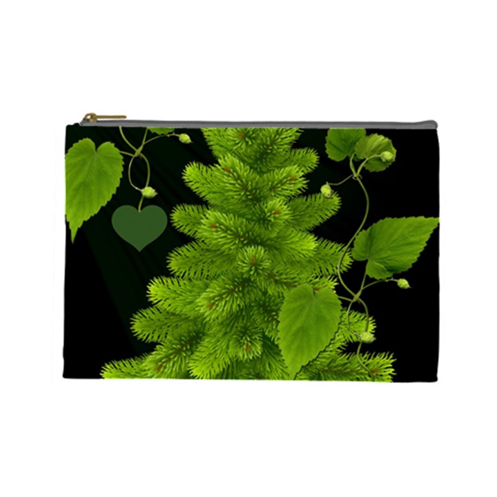 Decoration Green Black Background Cosmetic Bag (Large) 