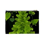 Decoration Green Black Background Cosmetic Bag (Large)  Back