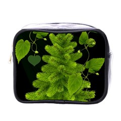 Decoration Green Black Background Mini Toiletries Bags by Sapixe