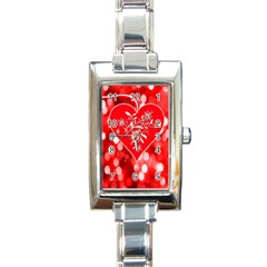 Love Romantic Greeting Celebration Rectangle Italian Charm Watch by Sapixe