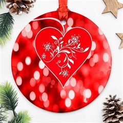 Love Romantic Greeting Celebration Ornament (round) by Sapixe