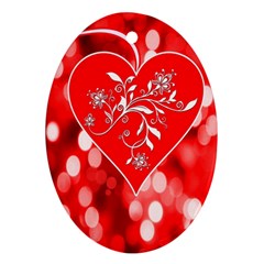 Love Romantic Greeting Celebration Ornament (oval) by Sapixe