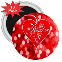 Love Romantic Greeting Celebration 3  Magnets (10 Pack)  by Sapixe