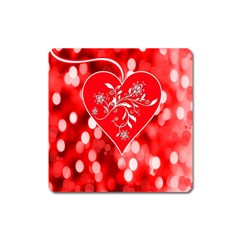 Love Romantic Greeting Celebration Square Magnet by Sapixe