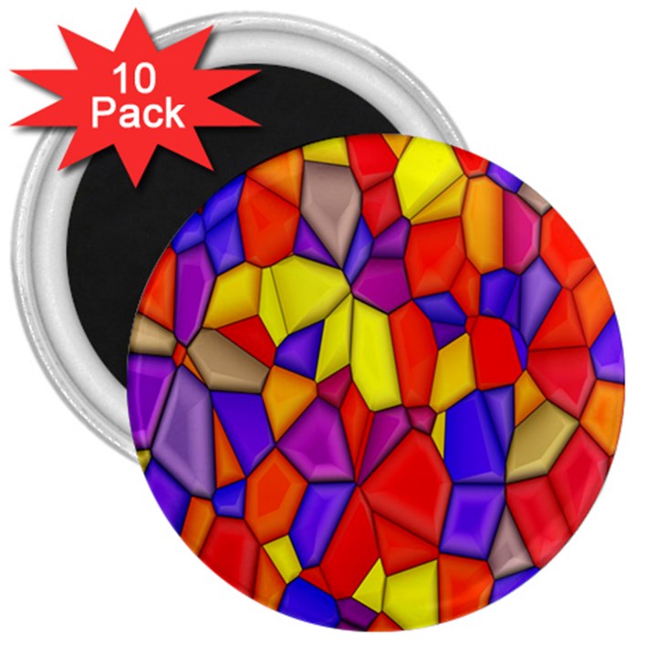 Mosaic Tiles Pattern Texture 3  Magnets (10 pack) 