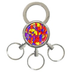 Mosaic Tiles Pattern Texture 3-ring Key Chains by Sapixe