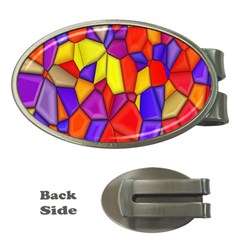 Mosaic Tiles Pattern Texture Money Clips (oval)  by Sapixe