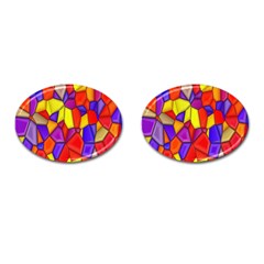 Mosaic Tiles Pattern Texture Cufflinks (oval) by Sapixe