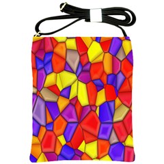 Mosaic Tiles Pattern Texture Shoulder Sling Bags by Sapixe