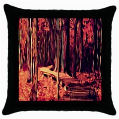 Forest Autumn Trees Trail Road Throw Pillow Case (black) by Sapixe