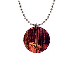 Forest Autumn Trees Trail Road Button Necklaces by Sapixe