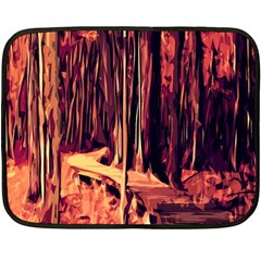 Forest Autumn Trees Trail Road Fleece Blanket (mini) by Sapixe