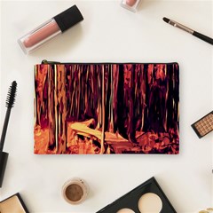 Forest Autumn Trees Trail Road Cosmetic Bag (medium)  by Sapixe