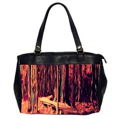 Forest Autumn Trees Trail Road Office Handbags (2 Sides)  by Sapixe