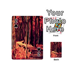 Forest Autumn Trees Trail Road Playing Cards 54 (mini)  by Sapixe