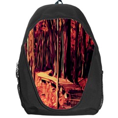 Forest Autumn Trees Trail Road Backpack Bag by Sapixe