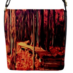 Forest Autumn Trees Trail Road Flap Messenger Bag (s) by Sapixe