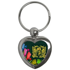 Background Reason Tulips Colors Key Chains (heart)  by Sapixe