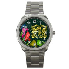 Background Reason Tulips Colors Sport Metal Watch by Sapixe