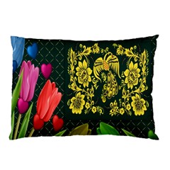 Background Reason Tulips Colors Pillow Case by Sapixe