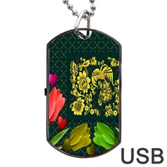 Background Reason Tulips Colors Dog Tag Usb Flash (one Side) by Sapixe