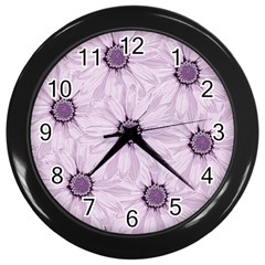 Background Desktop Flowers Lilac Wall Clocks (black) by Sapixe