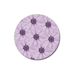 Background Desktop Flowers Lilac Rubber Coaster (round)  by Sapixe