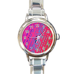 Background Desktop Mosaic Raspberry Round Italian Charm Watch by Sapixe