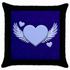 Background Texture Heart Wings Throw Pillow Case (black)