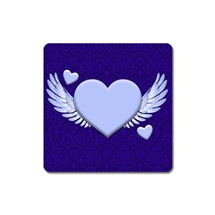 Background Texture Heart Wings Square Magnet