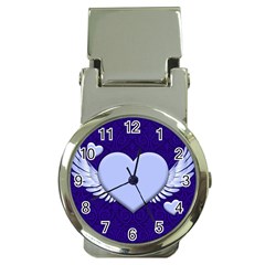 Background Texture Heart Wings Money Clip Watches by Sapixe