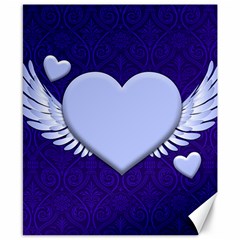 Background Texture Heart Wings Canvas 8  X 10 