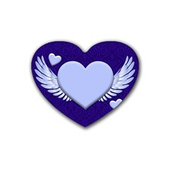 Background Texture Heart Wings Heart Coaster (4 Pack) 