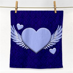 Background Texture Heart Wings Face Towel