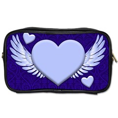 Background Texture Heart Wings Toiletries Bags