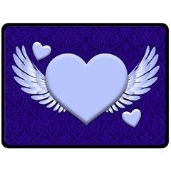 Background Texture Heart Wings Fleece Blanket (large) 