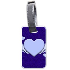 Background Texture Heart Wings Luggage Tags (one Side) 