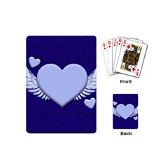 Background Texture Heart Wings Playing Cards (mini)  by Sapixe