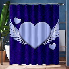 Background Texture Heart Wings Shower Curtain 60  X 72  (medium) 