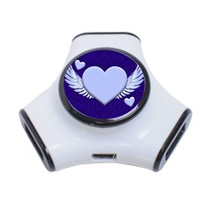 Background Texture Heart Wings 3-port Usb Hub