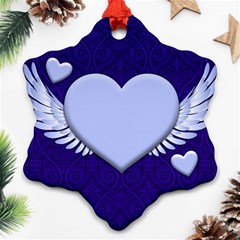 Background Texture Heart Wings Ornament (snowflake)