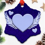 Background Texture Heart Wings Ornament (Snowflake) Front