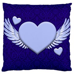 Background Texture Heart Wings Large Cushion Case (two Sides)