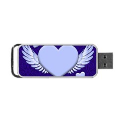 Background Texture Heart Wings Portable Usb Flash (one Side)