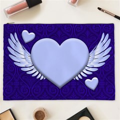 Background Texture Heart Wings Cosmetic Bag (xxl) 