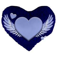 Background Texture Heart Wings Large 19  Premium Heart Shape Cushions